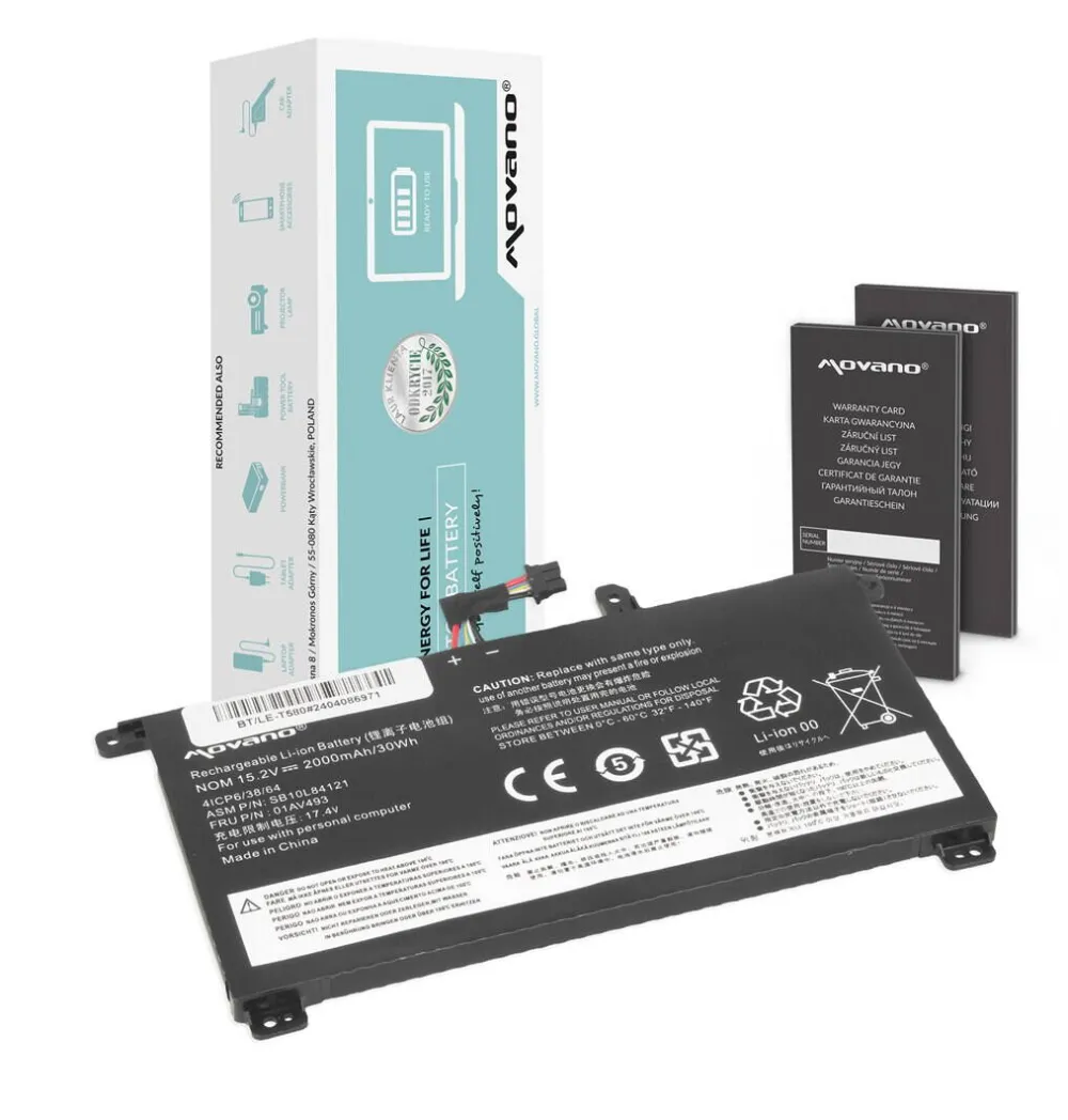 Acumulator Laptop Movano pentru ThinkPad T570 T580 P51S SB10L84122