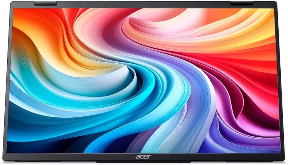 Monitor Acer Portabil IPS LED 15.6" PD163QTb, Double Full HD 2*1920x1080, HDMI, USB Type-C, Boxe Negru