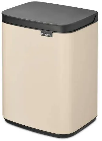 Brabantia Cos de gunoi Bo Small 1008865, 4 L, Deschidere lina si silentioasa, Baza antiderapanta, Bej