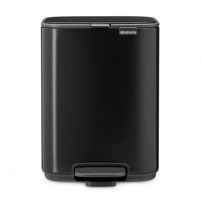 Brabantia Cos de gunoi Bo Pedal 1010136, 4 l, Inchidere usoara, Baza antiderapanta, Negru