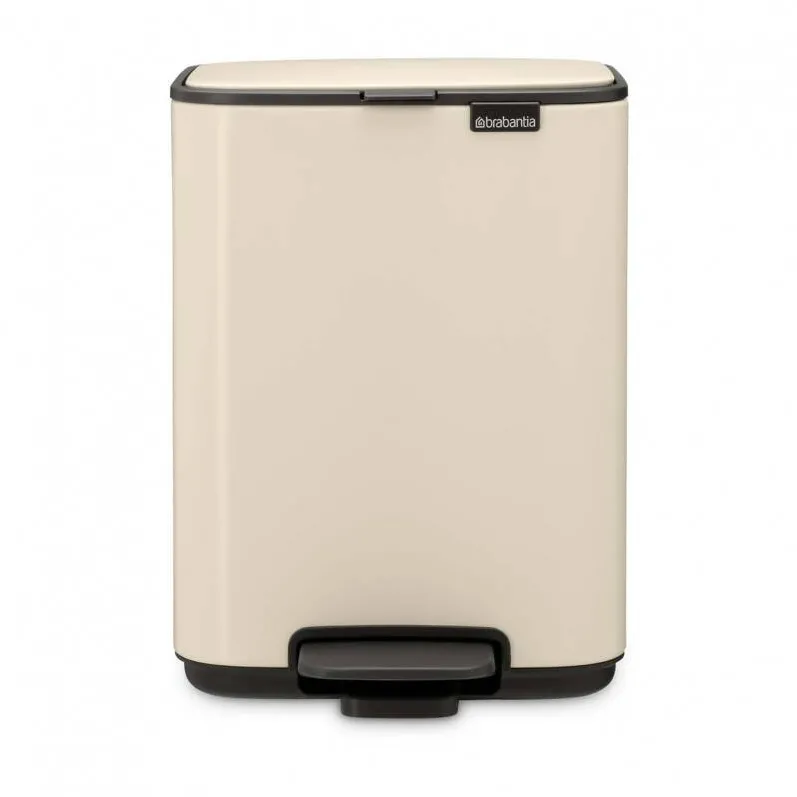 Brabantia Cos de gunoi Bo Pedal 1010122, 4 l, Inchidere usoara, Baza antiderapanta, Bej