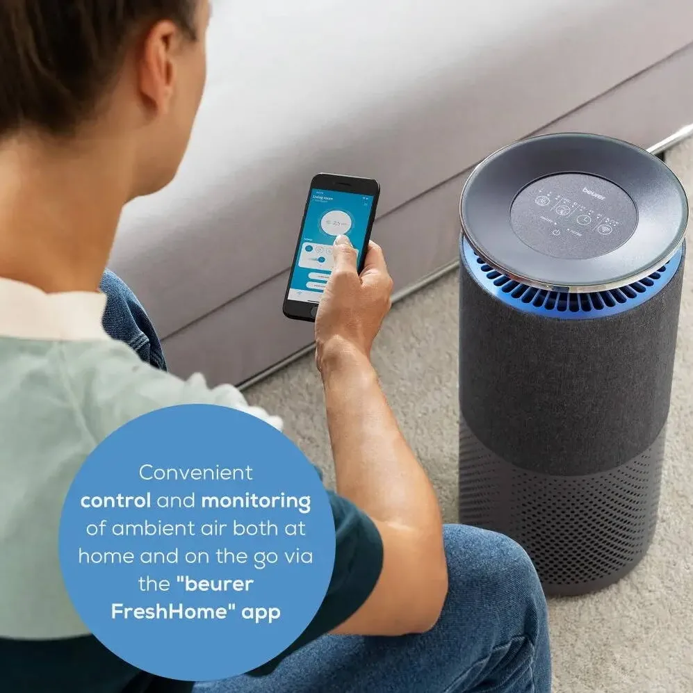 Beurer Purificator de aer cu WIFI, Bluetooth, LR 401, sistem de filtrare in trei straturi, 4 trepte, mod Turbo si functionare automata