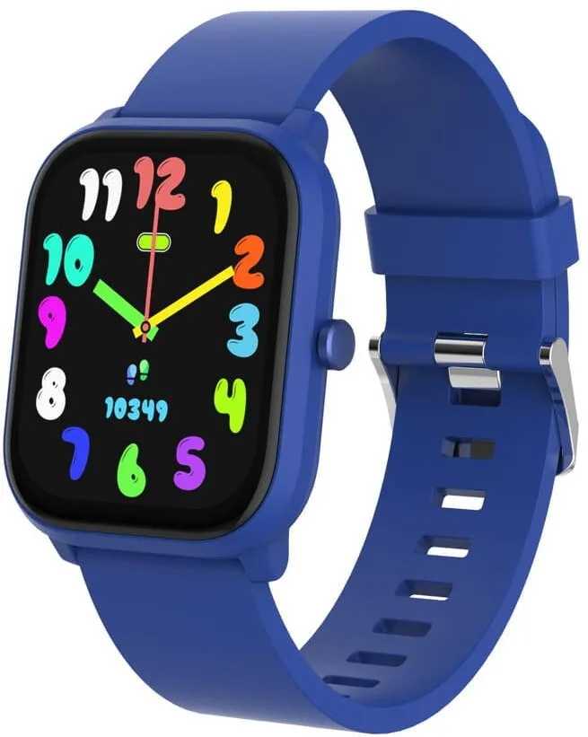 Smartwatch DENVER SWK-120BU pentru copii, cu functie apelare Bluetooth si monitorizare ritm cardiac, albastru