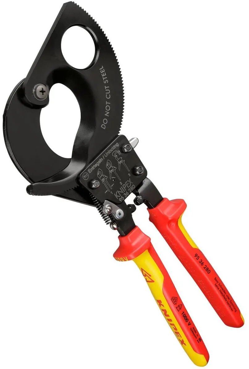 KNIPEX Cleste Taiere Cabluri 280 mm ratchet action