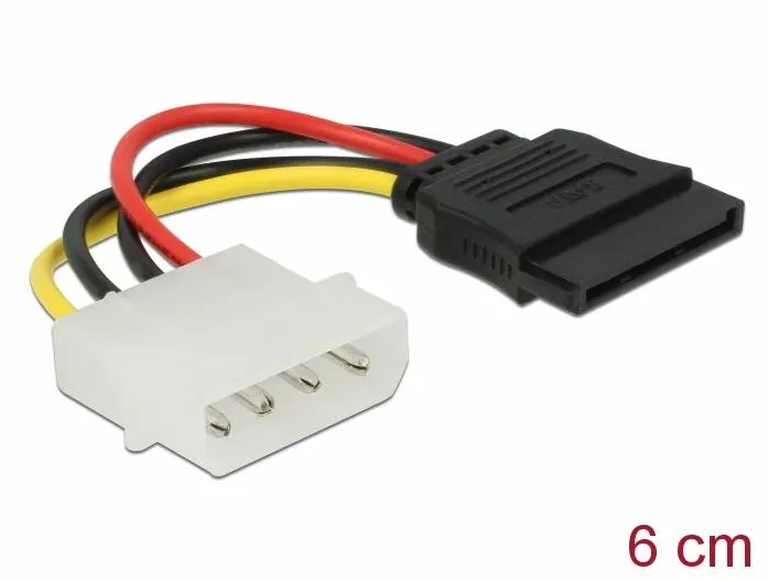 DELOCK Cablu SATA 15 pin HDD to 4 pin male – straight