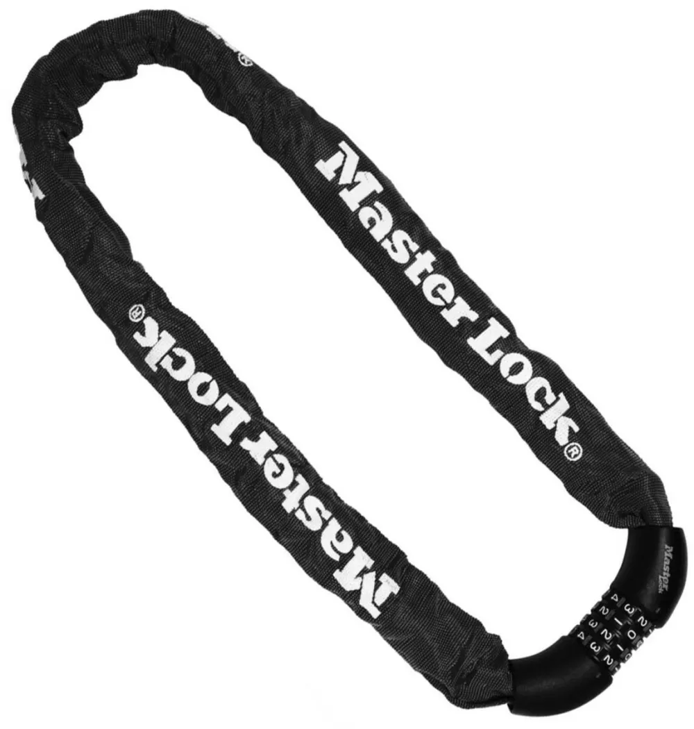 Master Lock Antifurt bicicleta, Master Lock, Otel, Cu cifru, 8 mm, Negru