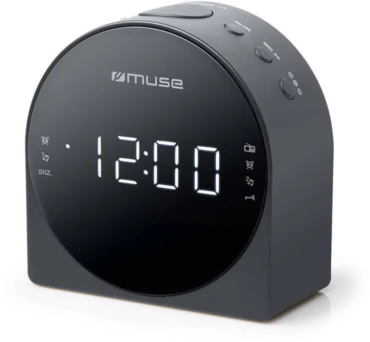 MUSE M-185CR Dual Alarm Clock radio PLL, black