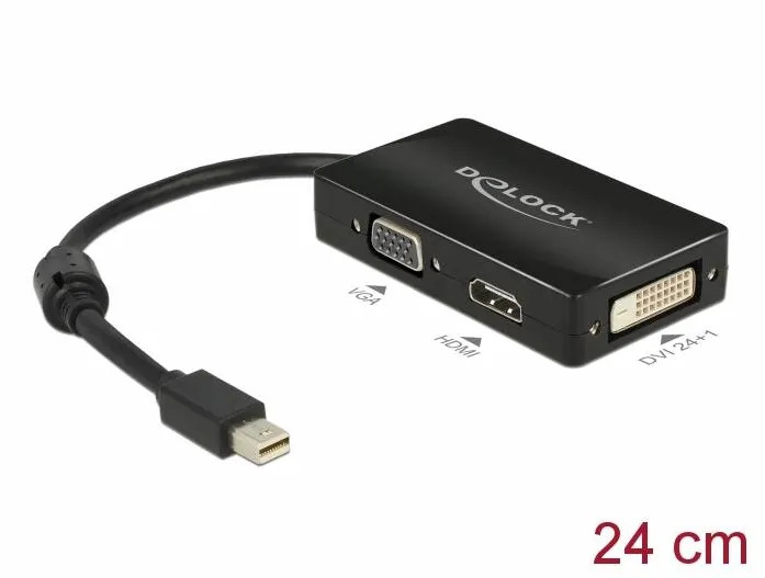Adaptor DELOCK 62631, DisplayPort 1.1 male > VGA / HDMI / DVI female Passive black