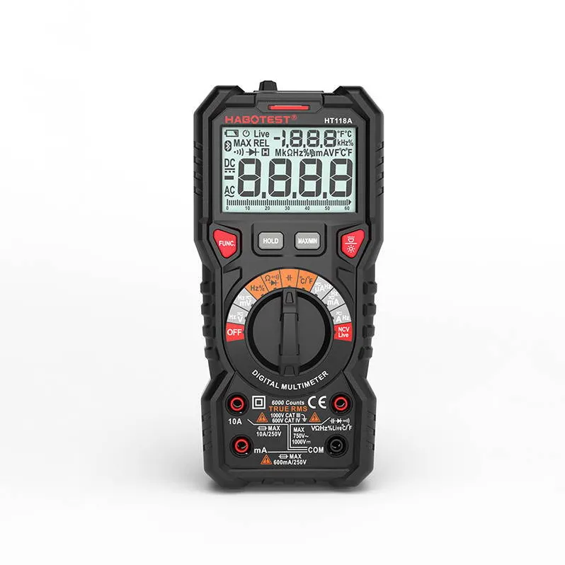 Habotest Multimetru digital cu lanterna HT118A, True RMS, NCV