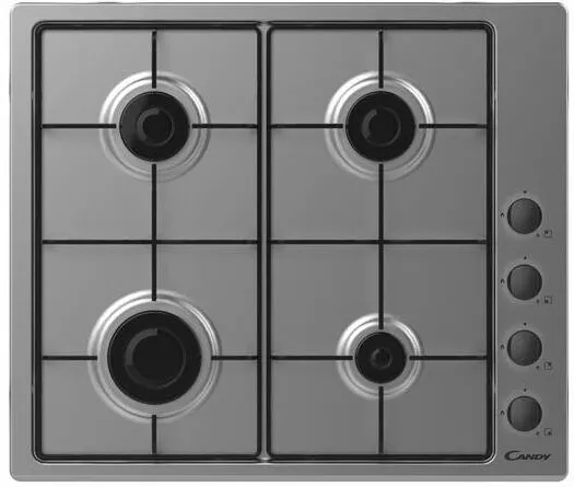 Plita CANDY incorporabila CHW6LBX/4U2, Gaz, 4 arzatoare, Aprindere electrica, Sistem de siguranta, 60 cm, Inox
