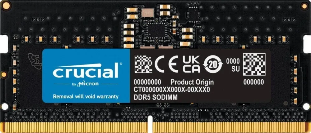 Memorie Laptop Crucial DDR5 SODIMM 8GB 5600MHz CL46 (16Gbit)