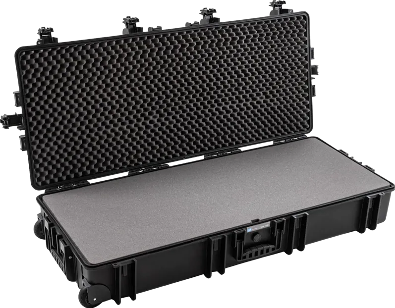 Valiza rigida BW Outdoor Cases tip 7200 pentru arma / pusca / chitara, cu insertie din spuma, neagra