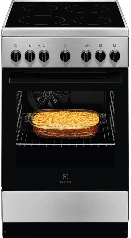 Aragaz LKR562055X, Electric, 4 zone de gatit, Cuptor electric, Autocuratare catalitica, SteamBake, Timer, Grill electric, Clasa A, 50 cm, Inox