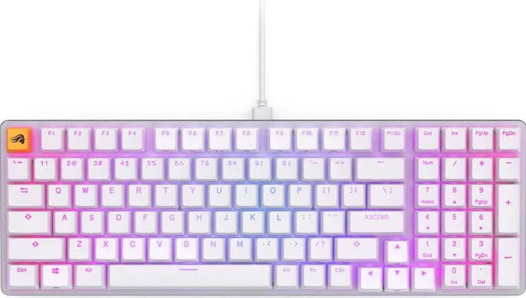 Tastatura Glorious GMMK 2 Full Size 96%, RGB, USB-C, Fox Linear Switch, Layout US, Alb