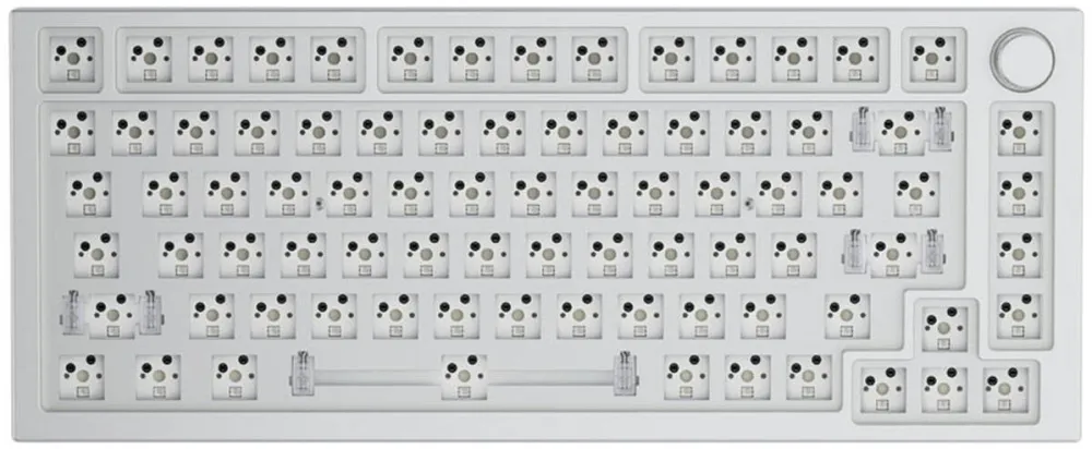 Tastatura Glorious GMMK Pro White Ice 75% TKL, Barebone, Mecanica, Silver