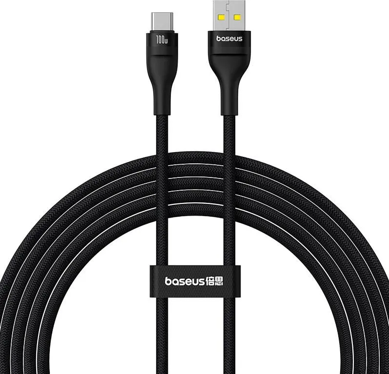 Baseus  Flash 2 USB A to USB C fast charging cable 2 m 100 W Black