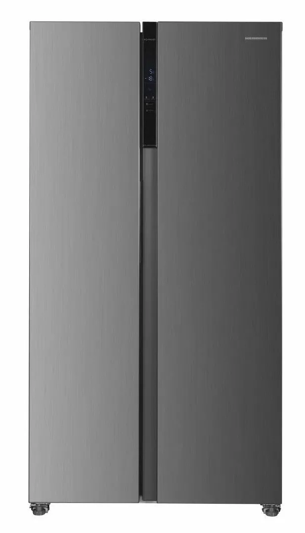 Side-By-Side HEINNER HSBS-HM442NFINVXD, 442 l, Clasa D, Display LED, Functie SMART, Super racire, Super congelare, H 177 cm (Inox)
