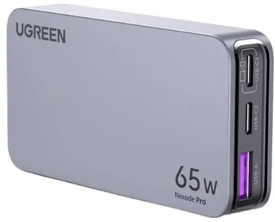 UGREEN Incarcator retea Ugreen Nexode Pro 65W, Ultra-Slim, GaN, 2x USB-C, 1x USB-A, Gri
