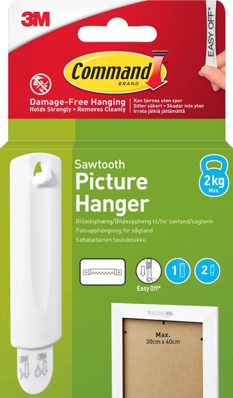 Rama foto 3M 3M Command Sawtooth 1 Hook+2 Strips