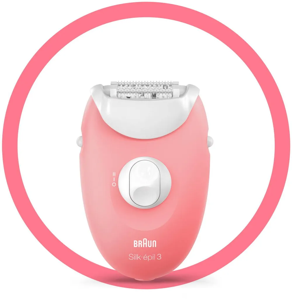 BRAUN Epilator Braun Silk-epil 3 SE3-176, 20 pensete, 2 viteze, alb/roz