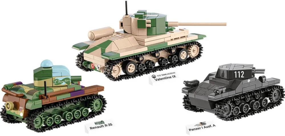 Cobi Renault R35 - Valentine IX - Panzer I, construction toy scale 1:48