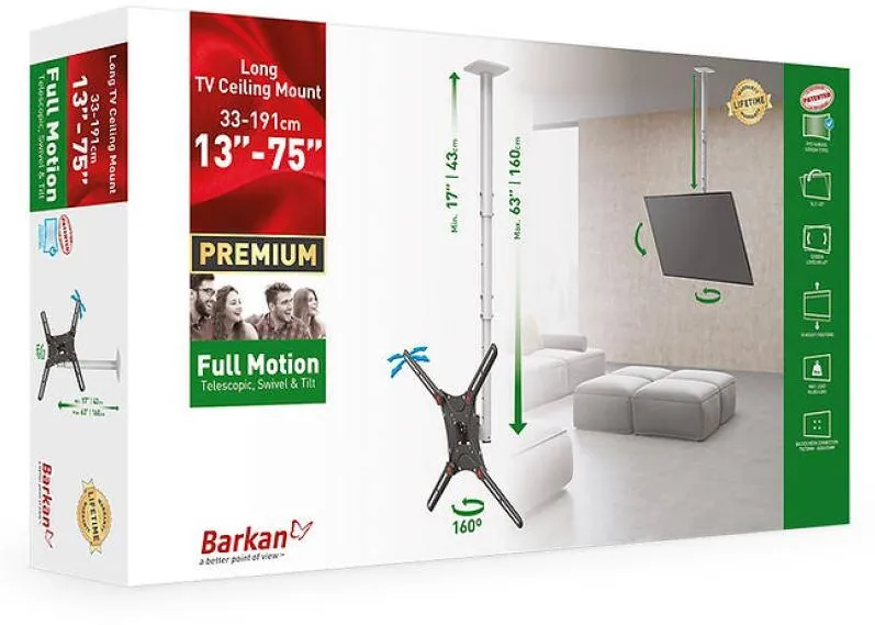 Suport TV / Monitor BARKAN Suport TV tavan Barkan 13-86" 56kg ng