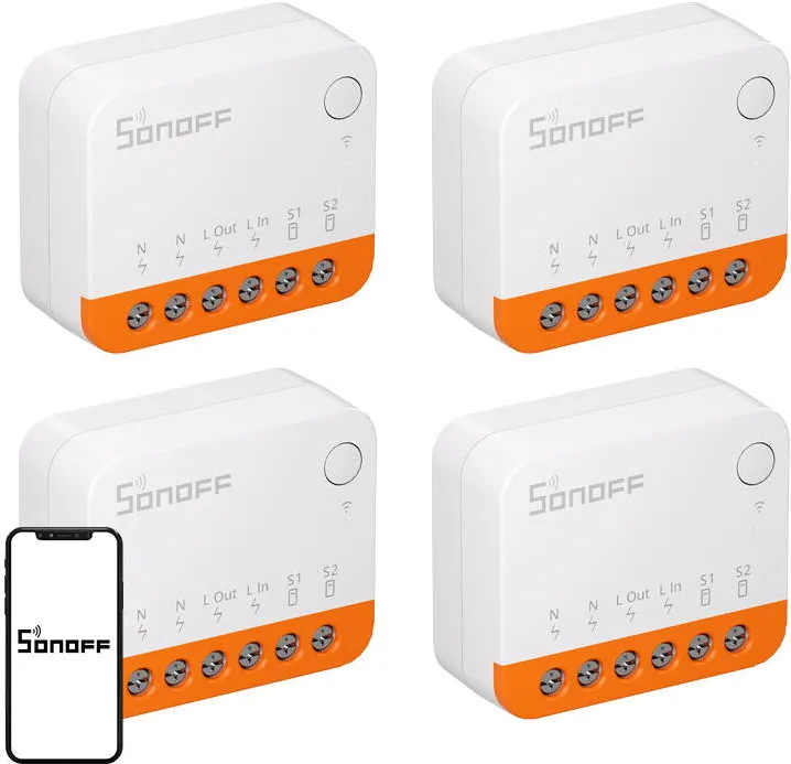 Sonoff MINIR4 (Extreme) Comutator, pachet de 4 bucati