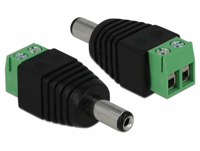 Adaptor DELOCK 65396, DC 2.1 x 5.5 mm male > Terminal Block power adapter