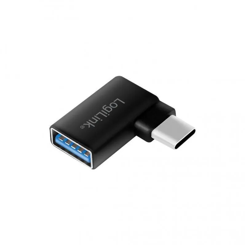 Adaptor Logilink 1x USB-C Male - 1x USB Female, 90 grade, negru