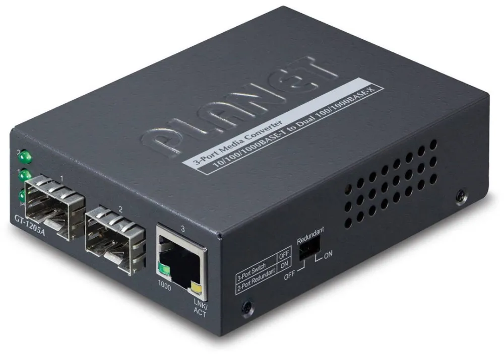 Planet 10/100/1000Base-T to Dual 1000Base-X SFP (1 TP, 2
