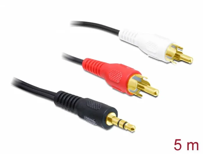 Cablu DELOCK Audio3,5mm stereo -> 2x Cinch St/St 5.00m