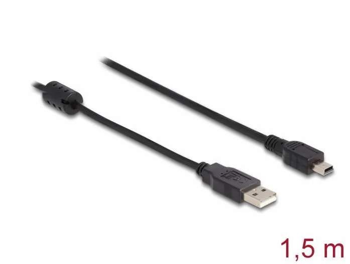 Cablu DELOCK 82252 USB 2.0 Type-A tata la Mini-B tata 1.5 m negru