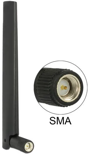 Accesoriu Retea DELOCK ZigBee Antenna Multi Bluetooth, GSM, LTE, UMTS, WLAN IEEE 802.11 b/g/n SMA 1 ~ 4.3 dBi Omnidirectional Joint Black