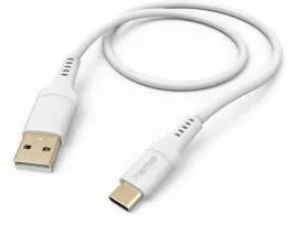 HAMA "Flexible" Charging Cable, USB-A - USB-C, 1.5 m, Silicone, white
