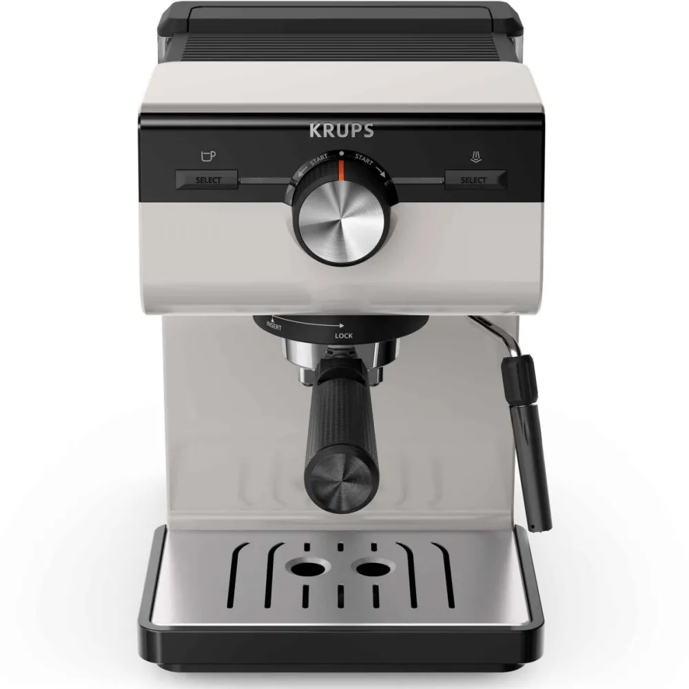 Espressor KRUPS Espressor manual Krups Authentic C40 XP381B10, 15 bari, rezervor apa detasabil 2 L, duza spumare lapte, functie apa fierbinte, oprire automata, gri