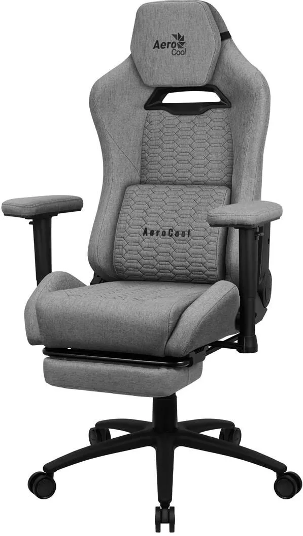 Scaun Gaming Aerocool ROYALASHGR Premium Ergonomic Gaming Chair Legrest Aeroweave Technology Grey