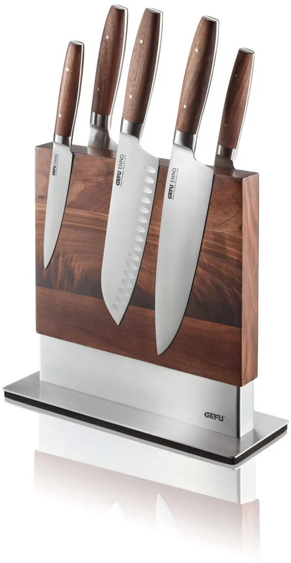 Gefu Suport magnetic pentru Cutite, GEFU ENNO, lemn de nuc, 10 Cutite, 25x9x25.6cm