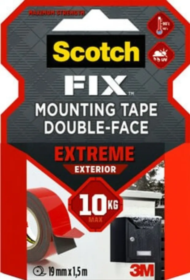 3M-Scotch Banda de montare pentru exterior, 19mm x 1.5m, sustine 1 kg/15cm, 3M - SCOTCH Fix