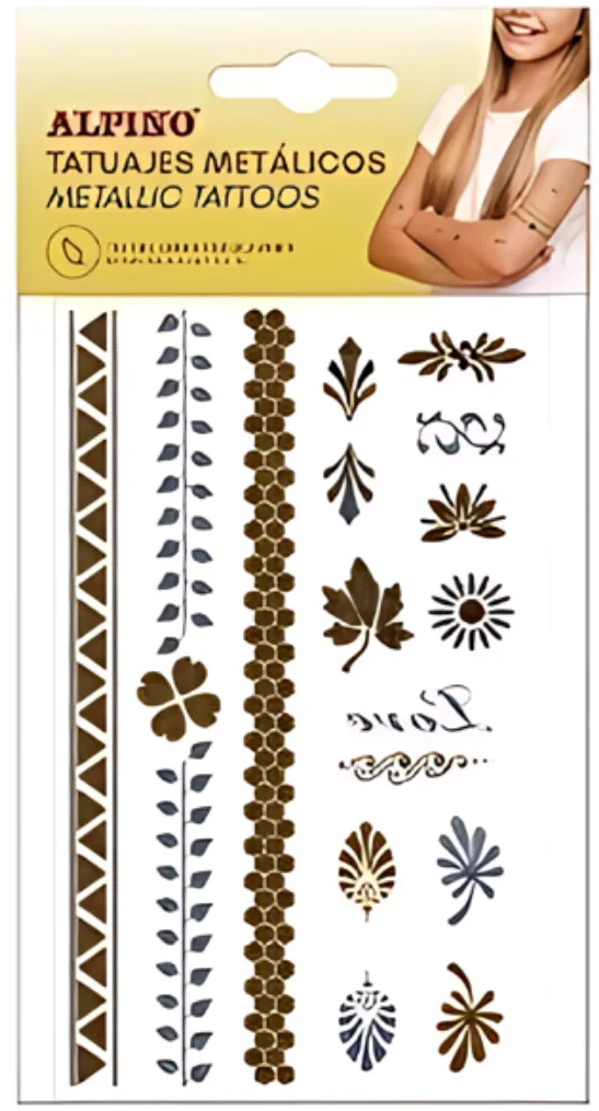 Alpino Set tatuaje metalice, ALPINO Party - auriu/argintiu