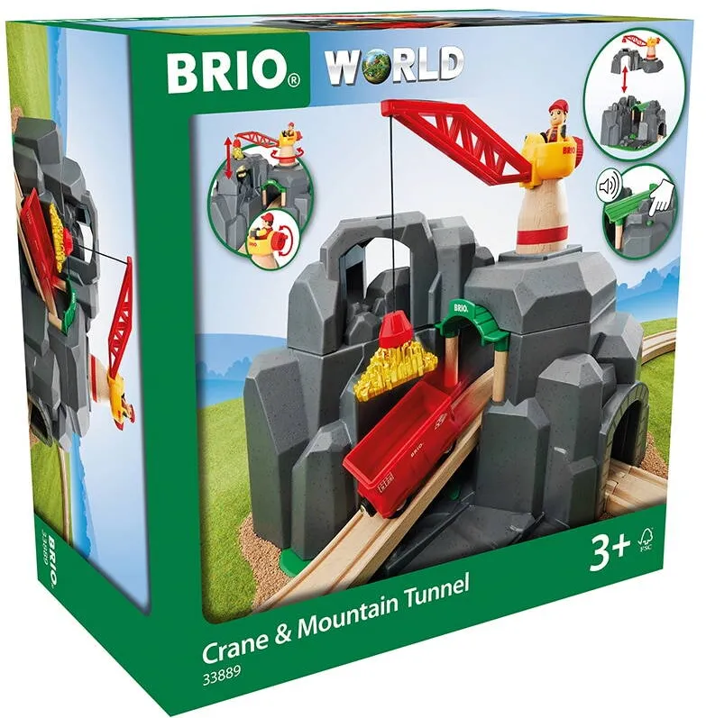 Jucarie creativa Ravensburger Set de joaca Brio - Tunel cu macara