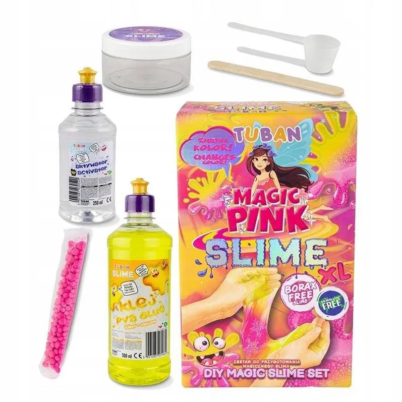 Jucarie creativa TUBAN Set slime, Tuban, XL, Roz
