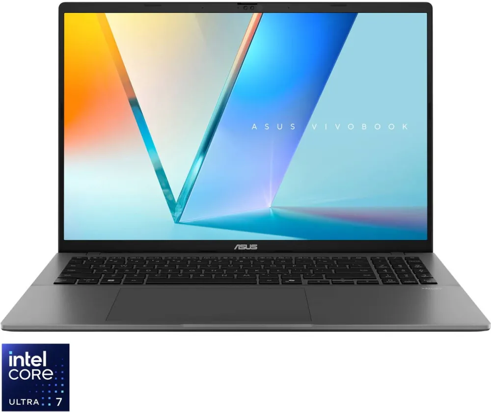 Laptop Asus  Vivobook S16 S3607CA cu procesor Intel® Core™ Ultra 7 255H pana la 5.10 GHz, 16", WUXGA OLED, 16GB RAM, 1TB SSD, Intel® Arc™ Graphics, No OS, Matte Gray