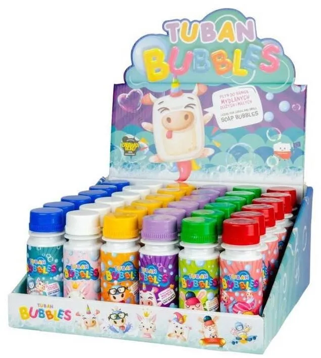 Jucarie creativa TUBAN Set 36 recipiente solutie de balonase, Tuban Bubbles, 60 ml