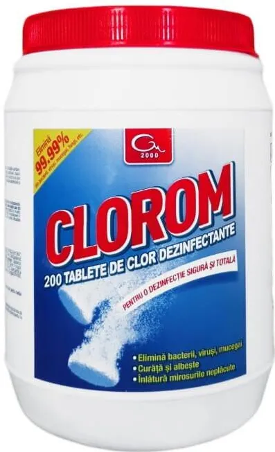 Produse curatenie locale Dezinfectant tablete efervescente Virucid 200 buc, Clorom