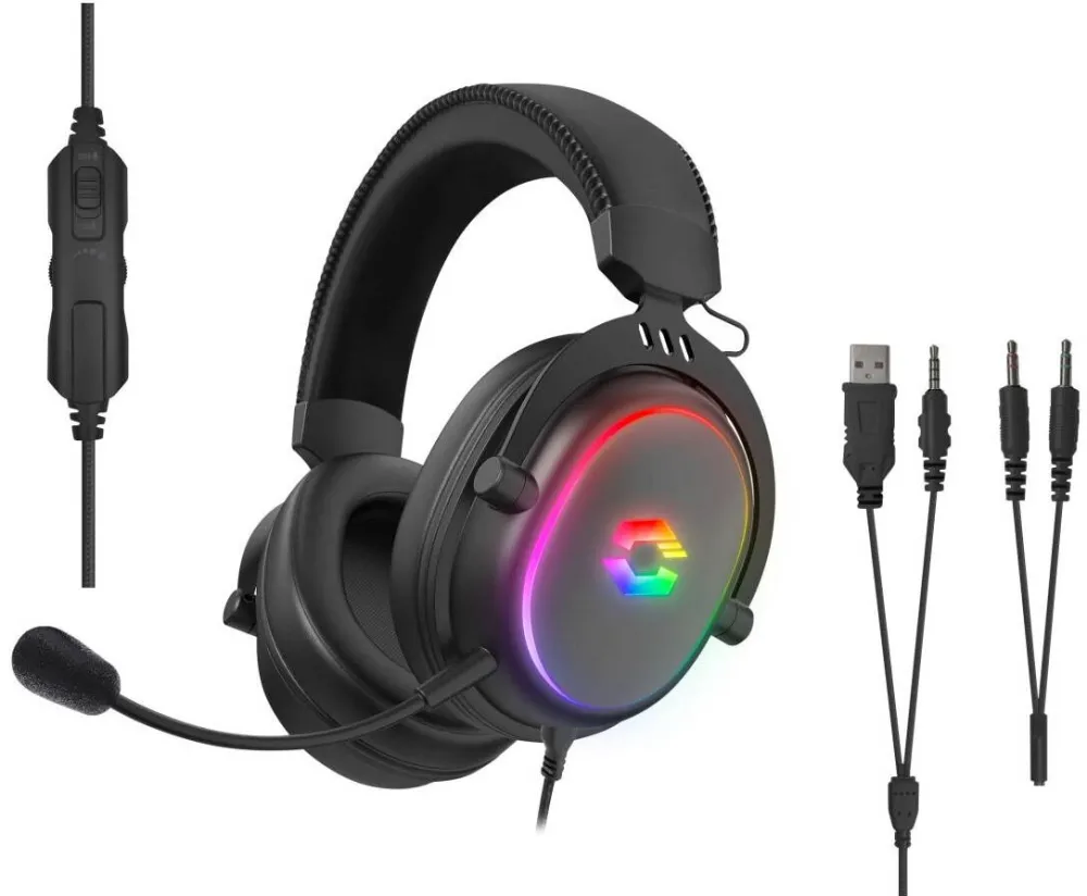 Casti Over-Head SpeedLink gaming Speedlink Conux RGB, negru, 1.8m, 32 Ohm