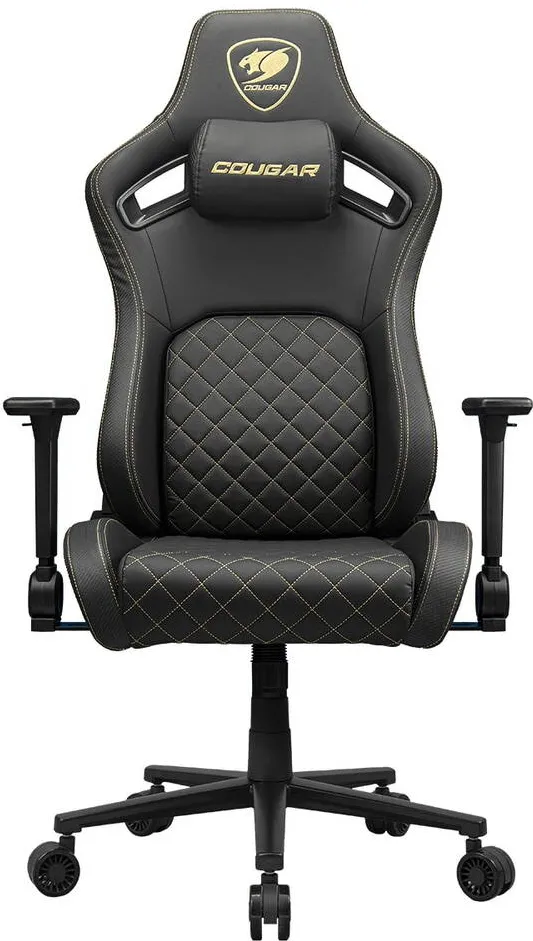 Scaun Gaming Cougar Defensor Gold, Max 120 kg, Cotiere 4D Negru