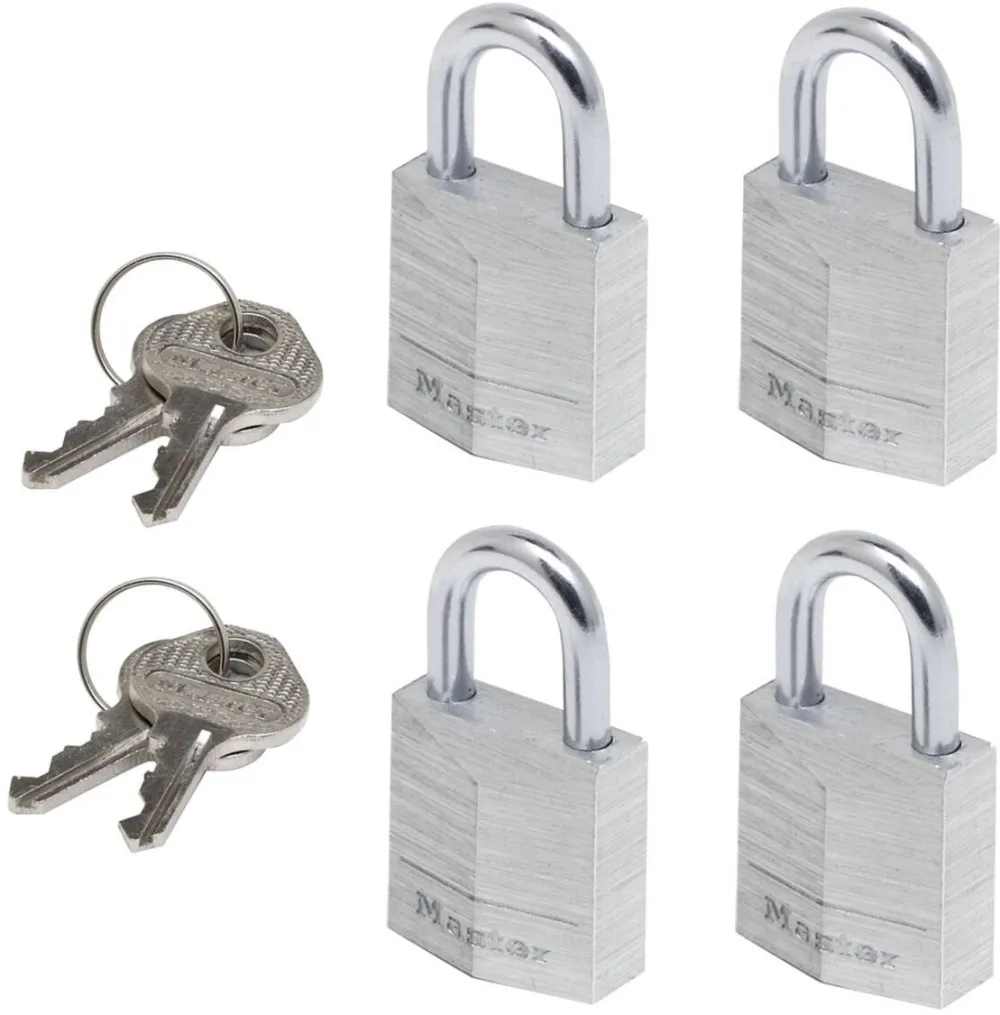 Master Lock Set 4 lacate, Masterlock, Aluminiu/Otel, Argintiu, 20x34x14mm
