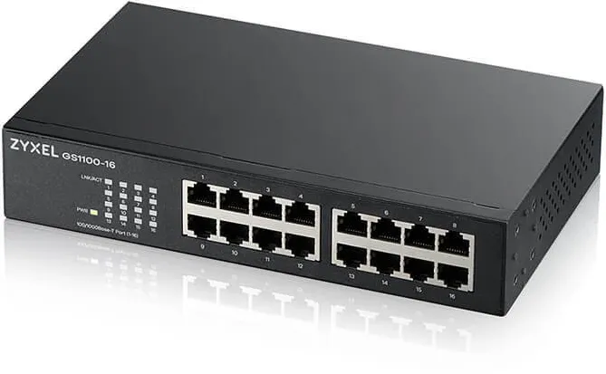Switch ZyXEL GS1100-16EPS 16 porturi Gigabit Ethernet, neadministrat, negru