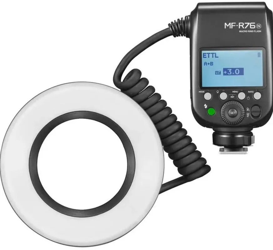 Godox Blitz Macro Patina Pentru Nikon Godox MF-R76N Blit Macro Ring Light