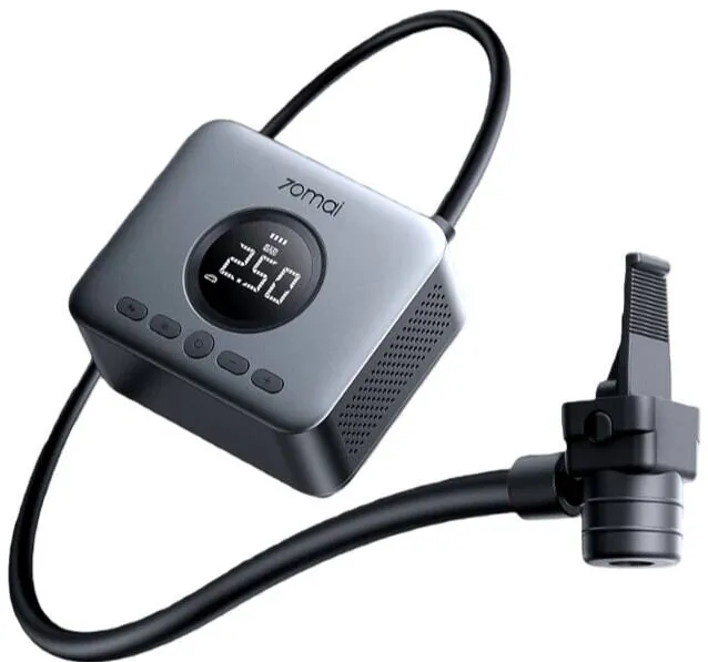 70mai Pompa de aer wireless, portabila, pentru masini, biciclete, mingi de baschet, set cu 4 duze, incarcare Type-C